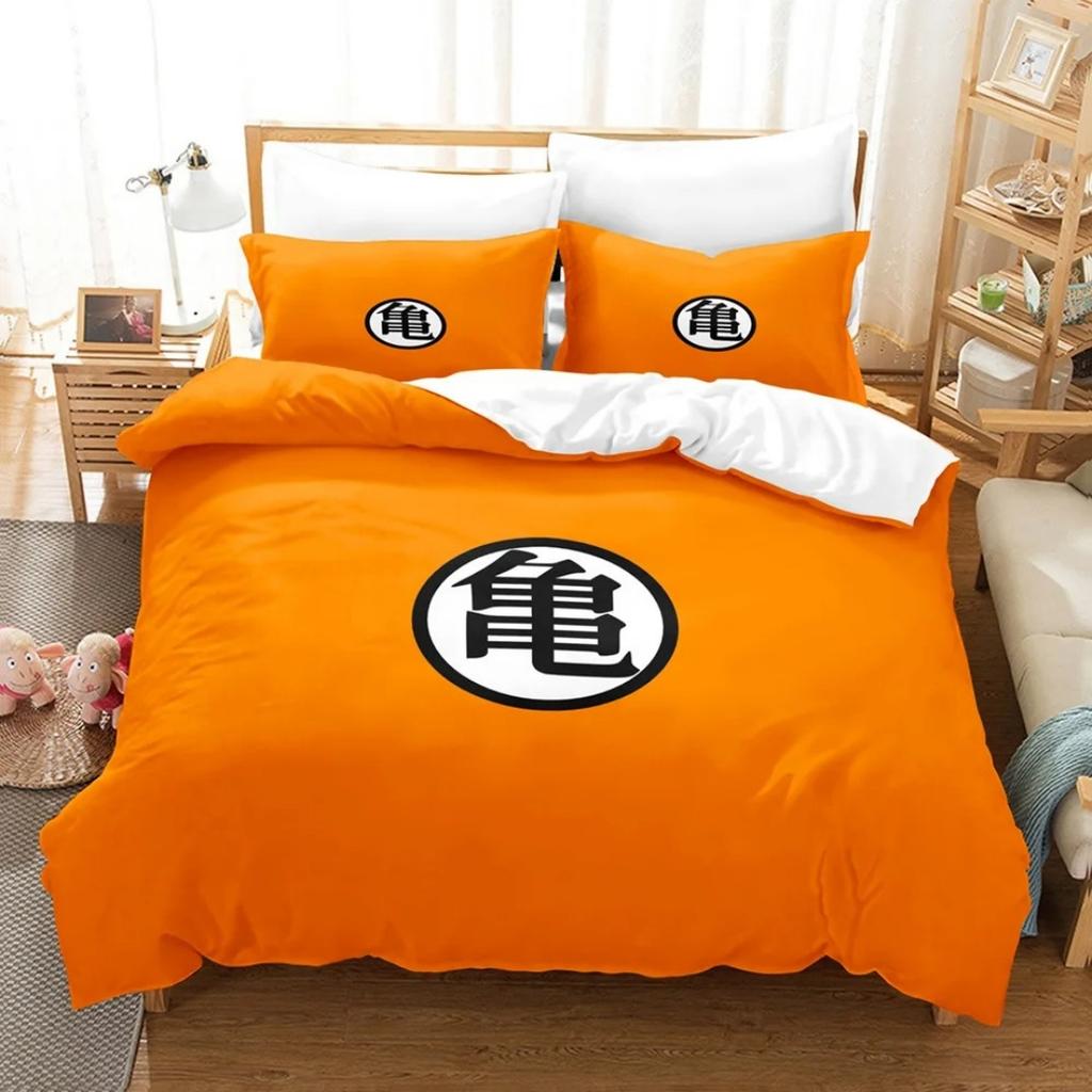 Japanese Anime Dragon Ball Bedding Set Goku Duvet Cover Comforter Bedclothes Single Twin Full Queen Size 3D Kids Adult Boys Gift