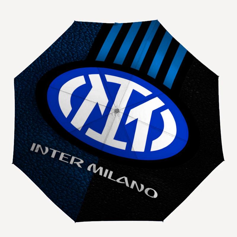 1pc I-Internazionale Milano (2) Umbrella, Sun Protection, And UV Shielding. It Has Eight Sturdy Ribs for Outdoor Use And Perfect As a Holiday Gift