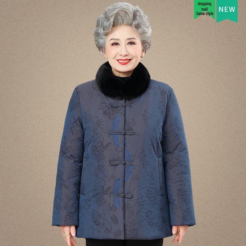 Hengyuanxiang Winter Cotton Jacket: Chinese Style for Elderly Women, Perfect for Grandma's Birthday or Mom's New Year Celebration