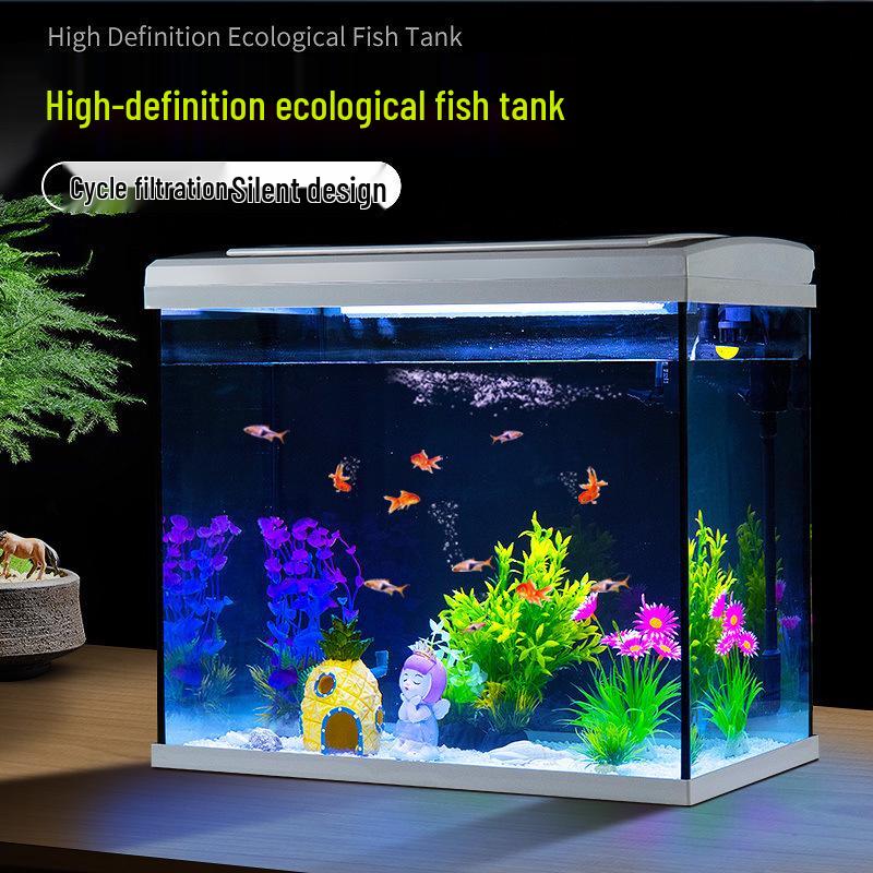 Clear Right Angle Desktop Aquarium for Living Rooms, Balconies, and Offices