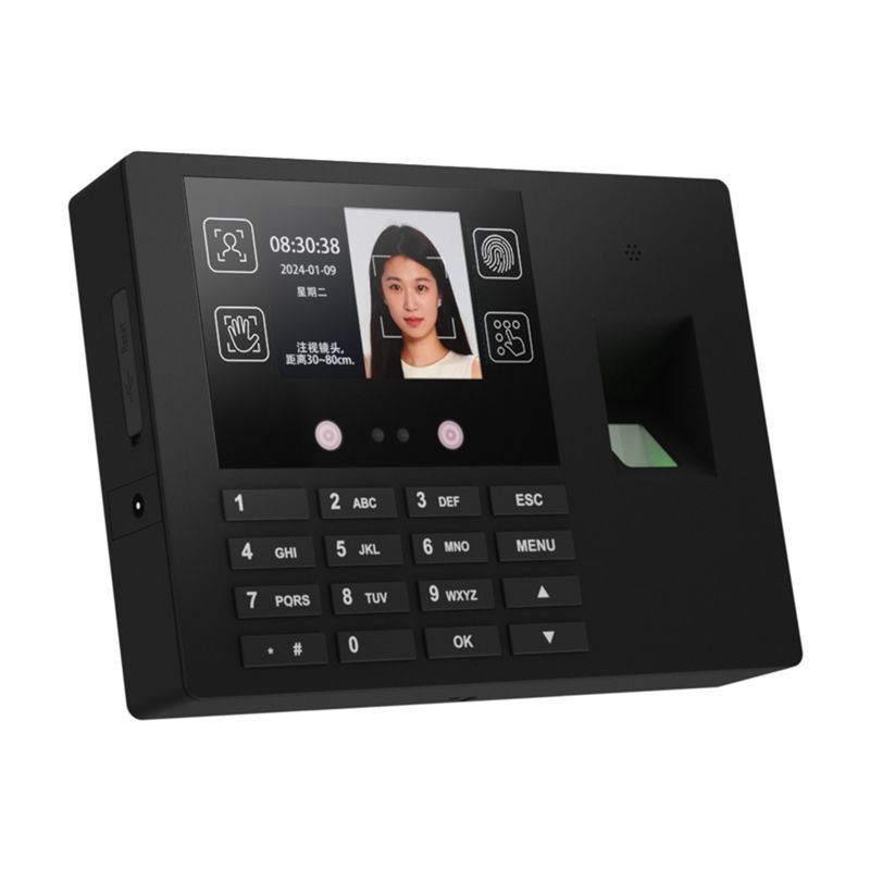 [Techverse]-Three In One Attendance Machine Fingerprint Recognition Facial Recognition Password Recognition Multi-Functional