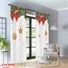 2pcs 2D flat printing Merry Christmas Curtains Christmas Holly Bow Stars Digital Printed Polyester Drapes Family Party Perfect