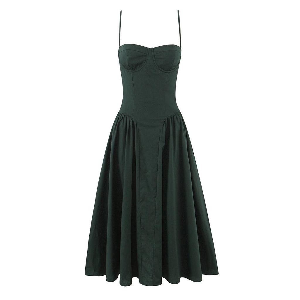 2026 Spring Women's 3D Underwire Waist-Cinched Pleated Christmas Dress