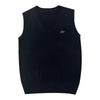 Original JK School Style V-Neck Sweater Vest - Embroidered Solid Color Knitwear for Autumn, Winter, Spring