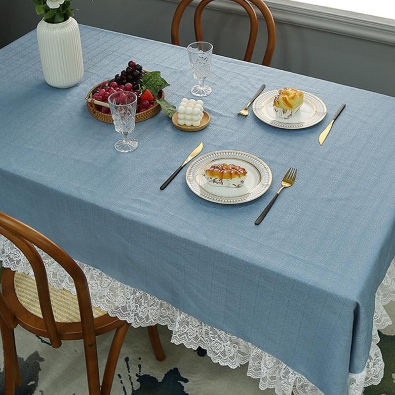 Florals Pattern Tablecloth Waterproofs Materials Quick Cleaning Solution For Kitchen Dining Room