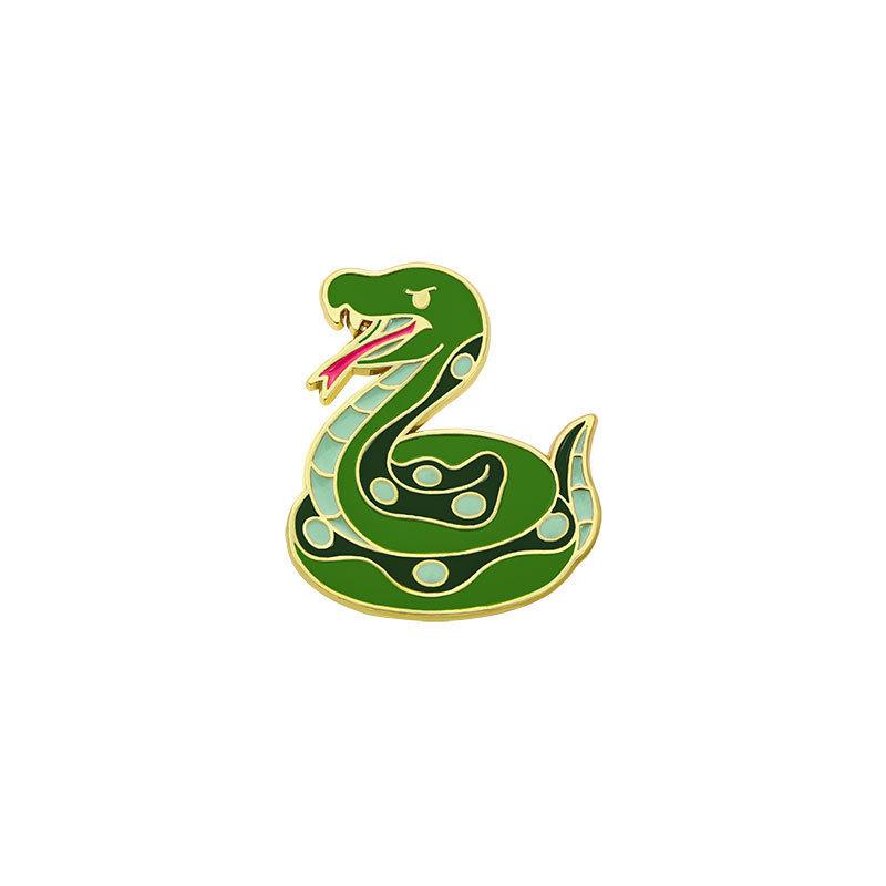 Snake Brooch Zodiac Commemorative Badge Cute Cartoon Animal Children'S Clothes Decorative Badge