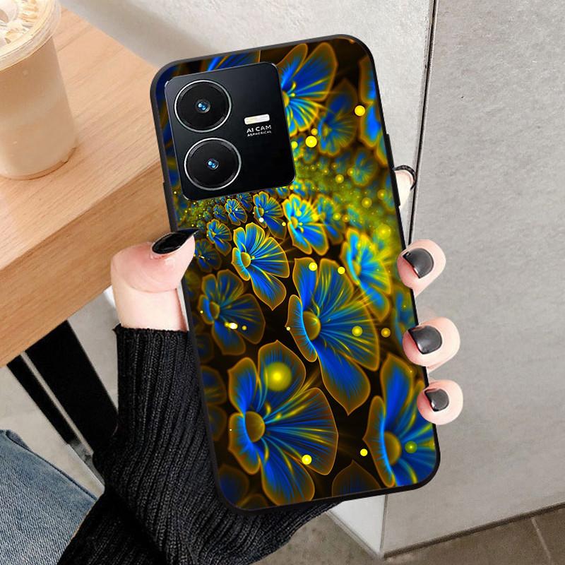For Vivo Y22 4G Case Wolf Cat Soft Silicone Shockproof Phone Cover For Vivo V2207 V2206 Y22s Y 22 Y 22S Cases 2022 Black Bumper