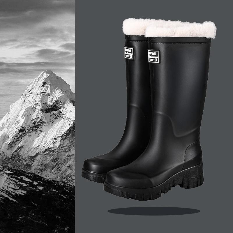 Water Shoes Women's Waterproof and Non-slip High-tube Rain Shoes Fashion Wear Rain Boots Rain Special Shoes Long Tube Rubber Shoes