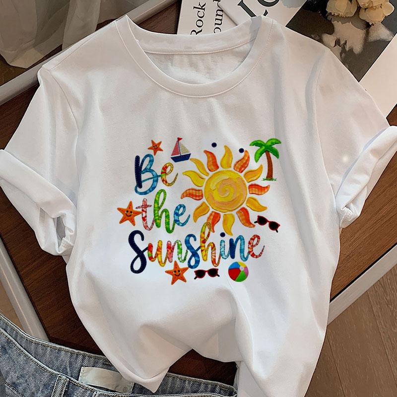 Be The Sunshine TShirt Summer Beach Graphic Tee Casual Funny Vacation Sun Tees Casual Shortsleeve Round Neck Tshirt