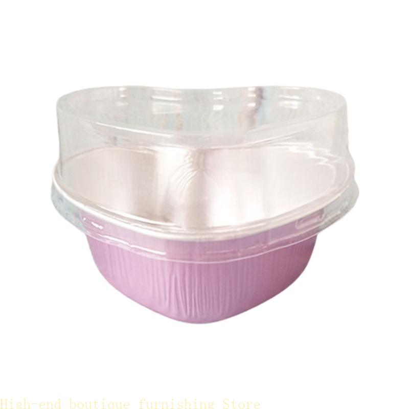  Dessert Cups with Lids Gold Rose Red Aluminum Foil Baking Cups Holders Cupcake Bake Utility Ramekin Clear Cups
