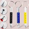 Multi-Functional Metal Keychain Tool Pen with Ruler, Screwdriver, Stylus, and Mini Ballpoint