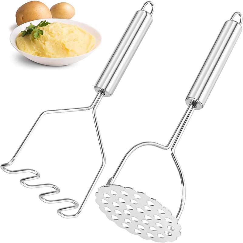 Stainless Steel Potato Masher Manual Potato Crusher Pusher Fruit Vegetable Pressure Mud Machine Potato Ricer Press Kitchen Tool