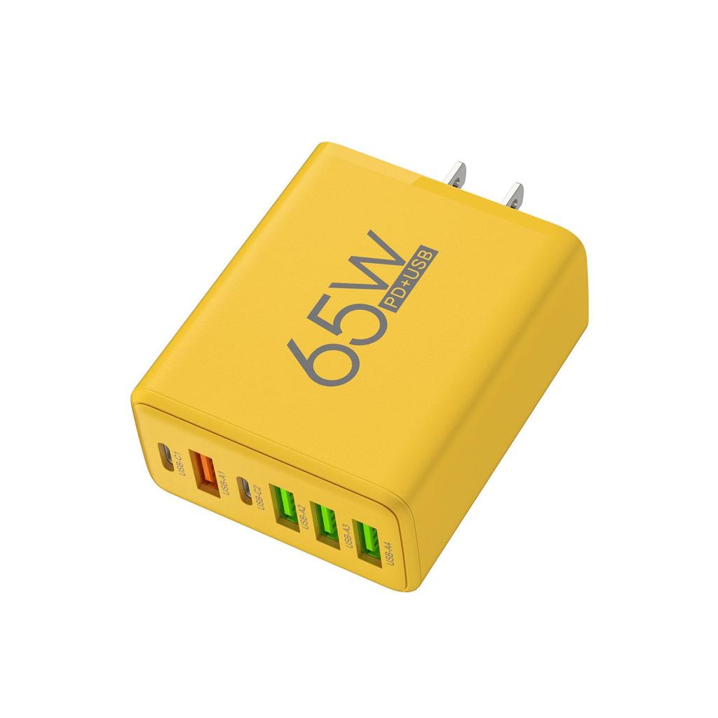 65W Fast Charging Charger 2PD + 4USB Multi-port for Huawei & Apple, EU/US/UK Standards