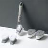 2-In-1 Plate Kitchen Cleaning Brush Removable Head Sponge Tools Dish Long Handle Scrubber Dispenser Pot Sink Household