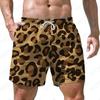 Herren Leopardenmuster Strandshorts 3D-Druck Lässige Partykleidung Badeshorts Harajuku Atmungsaktiver Badeanzug Homme Übergroße Kleidung