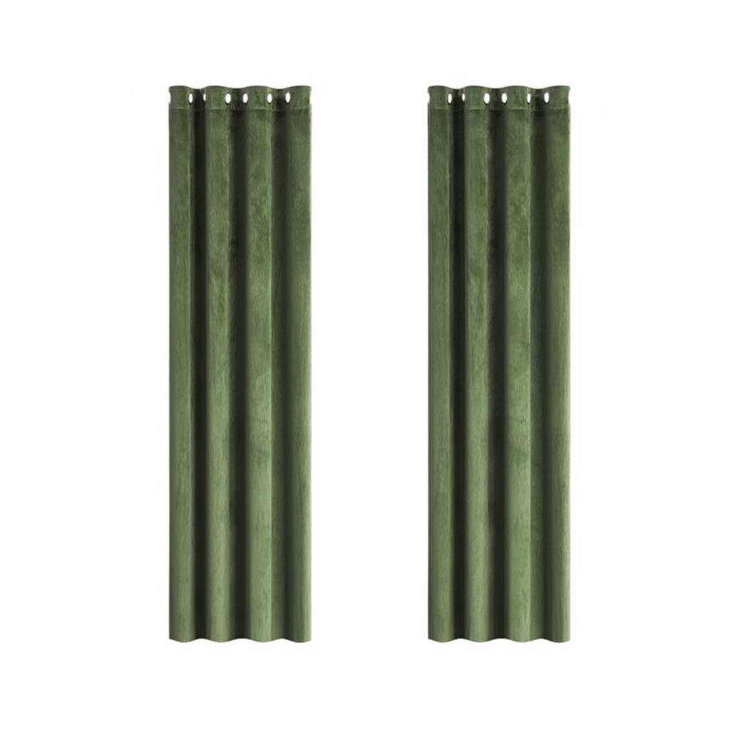 52x63 Inch Green Thermal Insulated Curtains - Soundproof Velvet Curtains With Grommets, Suitable For Bedroom And Living Room, Energy Saving Luxury