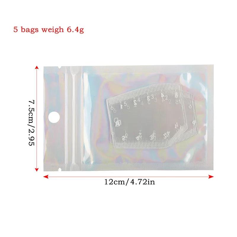 5Pcs Durable Brow Shaping Stencil Shaping Portable Instant Brow Shaper Drawing Eyebrow Design Ruler Gift