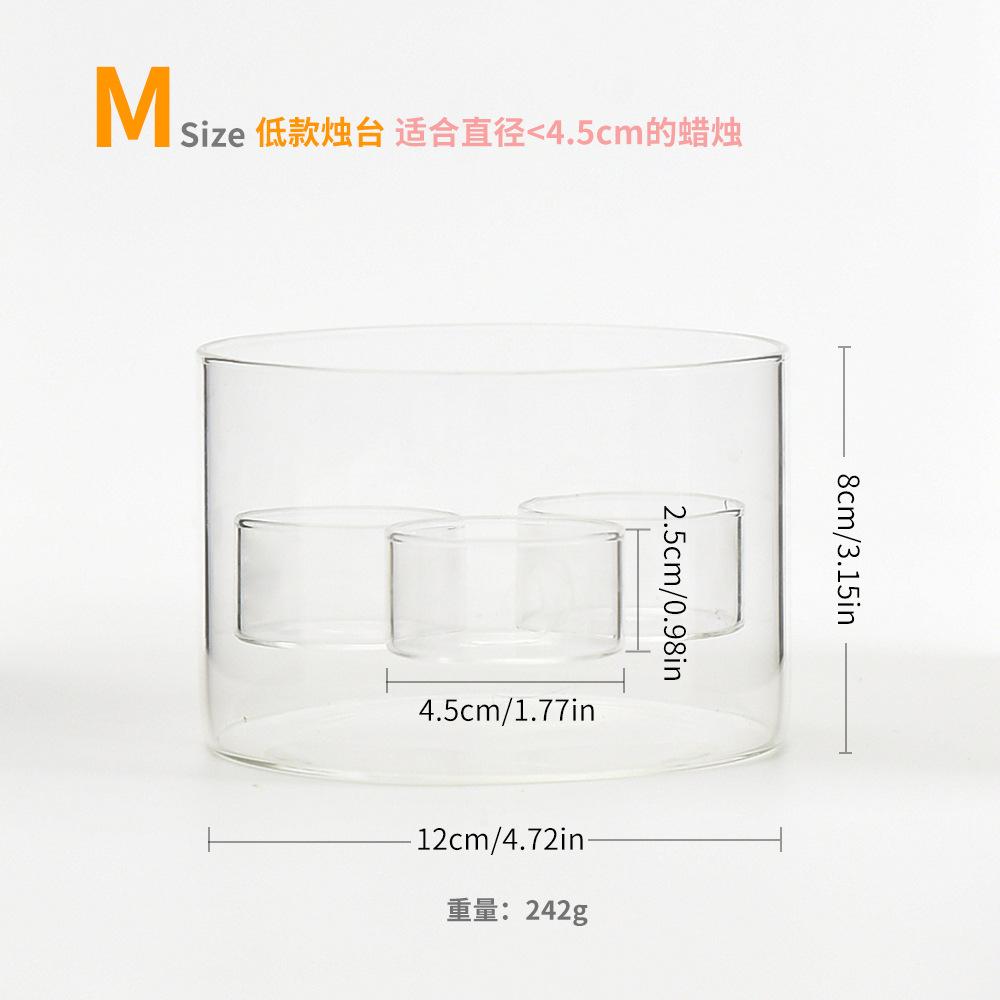 Glass Candle Holder Cylinder Candle Stand,Elegant,Decorative Decorative for Tea Light for Home Table Centerpiece Decoration