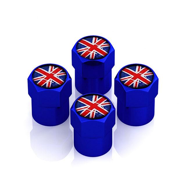 4Pcs/Set Car Tire Valve Caps Wheel Valve Cap Auto Tyre Air Valve Stem Caps Dust Cover for F1 UK Flag Car Vehicles Styling
