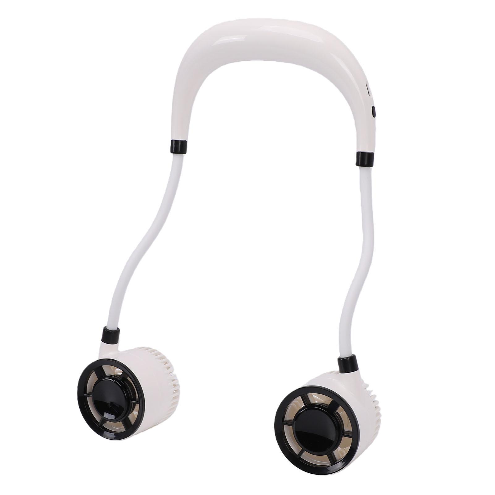 Neck Fan 4 Speed Levels Portable USB Rechargeable Hands Free Bladeless Fan with LED Display for Outdoor White белый
