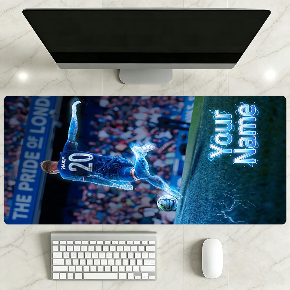 Chelsea Fc Football Player Personalized Text Mouse Pad Keyboard Pad Computer Desk Keyboard Mat Non-Slip Rubber Bottom Computer Decor Item Office Use