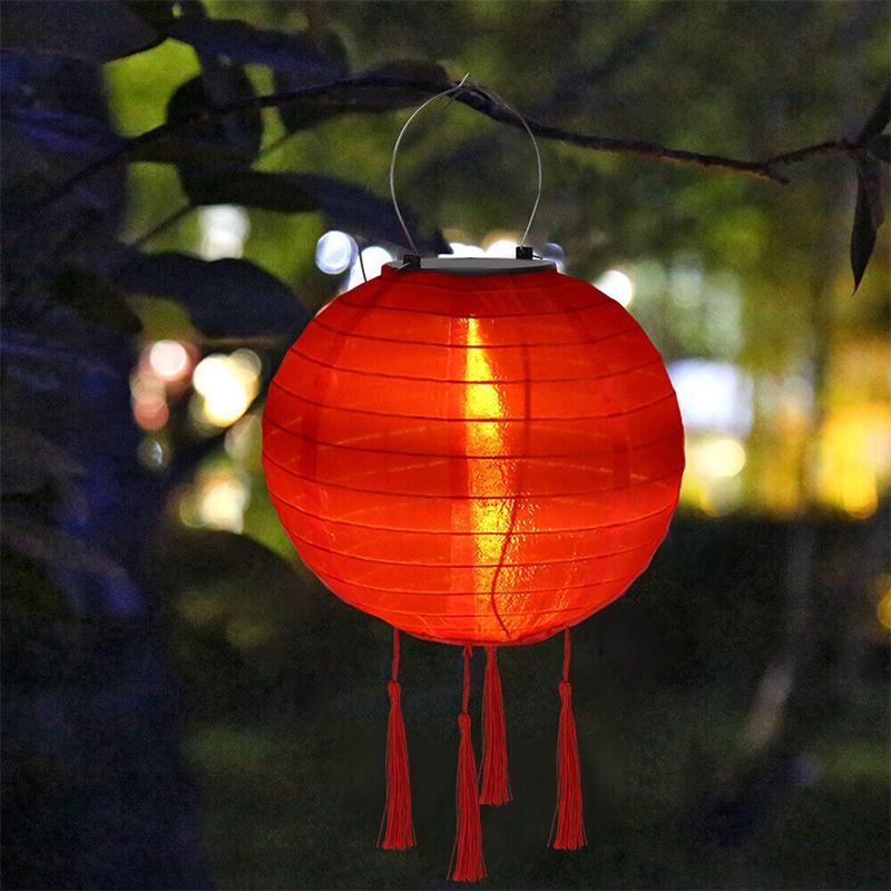 12 Inch Waterproof Solar Powered Lanterns Chinese Lantern Led Lamp Outdoor Decoration Balls Light Solar Lantern Party Decoration