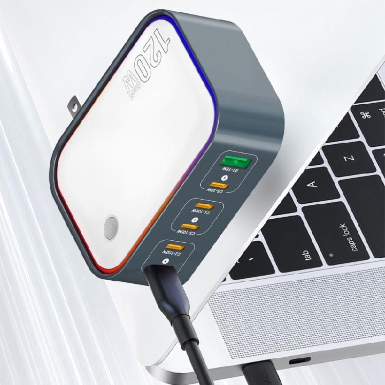 120W Technology Desktop Charging Adapter 6 Port Various Device Charging System with Overheating Protections for Phone