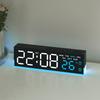 Digital Alarm Clock with Bottom Mood Light TEMP Week Date Dual Alarm 3 Levels Brightness Snooze DST Table Clock 12/24H LED Clock