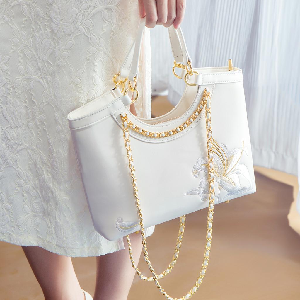 Mother'S Day Gift Embroidery New Chinese-Style Large-Capacity Portable Lady'S Mother Bag Atmospheric High-End Messenger Women'S Bag