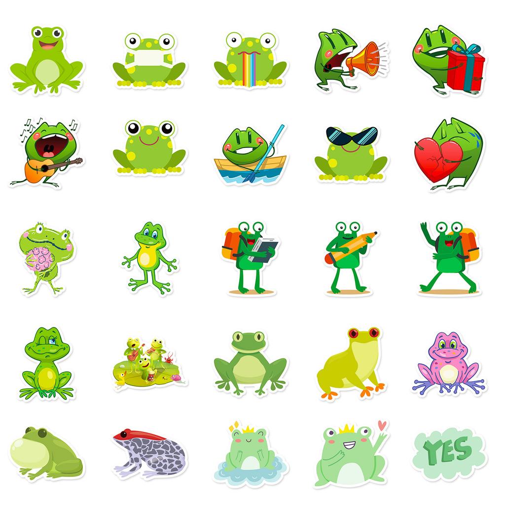 50 Cartoon Guagua Series Stickers Cute Frog Full Set of Doodle Stickers Suitcase