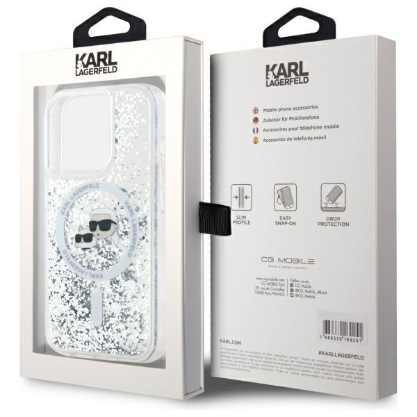 Karl Lagerfeld Klhmp15Xlgkcsgh Iphone15 Pro Max 6.7 Hardcase Transparent Liquid Glitter Karl&Choupette Head Magsafe