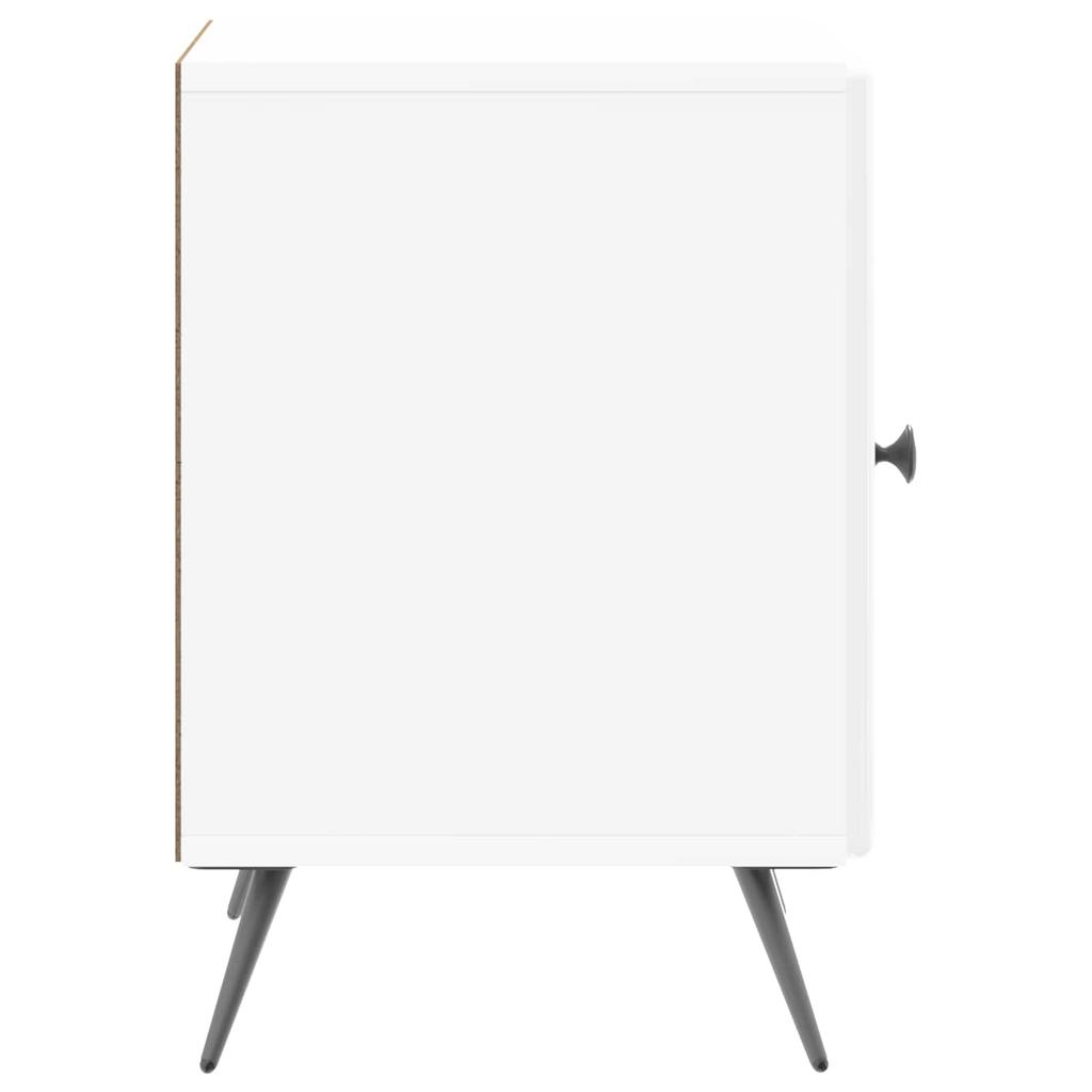 Nightstand High Gloss White 43 x 34.5 x 50 cm Particleboard