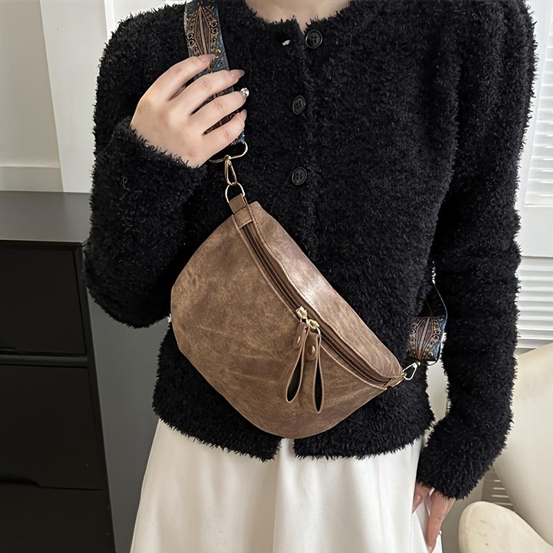 Women's Retro Chest Bag, Bohemian Style Anti-theft Crossbody/Waist Bag, suitable for cycling, fitness, and travel - Nylon material.
