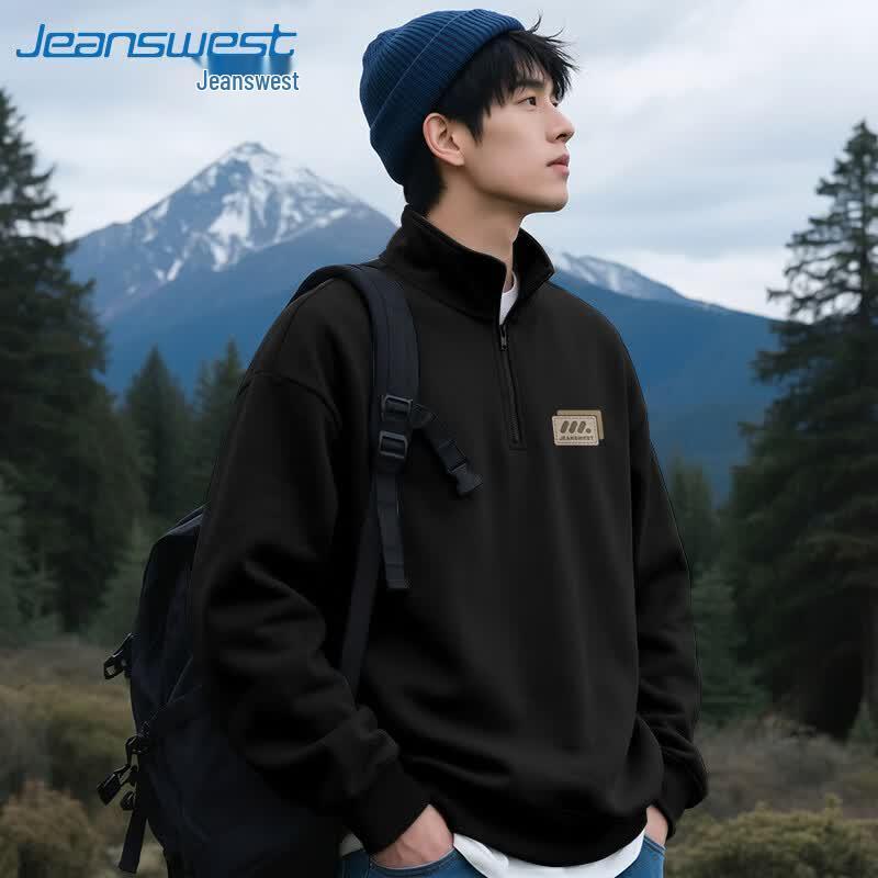 Jeanswest Youth Half-Zip Stand-Collar Sweatshirt Jacket