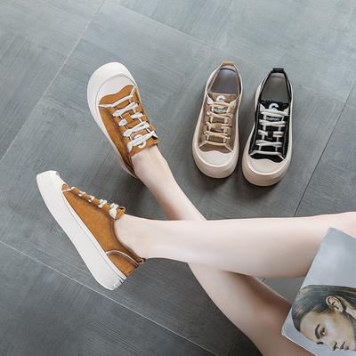Scarpe da ginnastica casual da donna in pelle retrò a fondo piatto, nuove per primavera e autunno, scarpe singole sportive traspiranti a fondo piatto