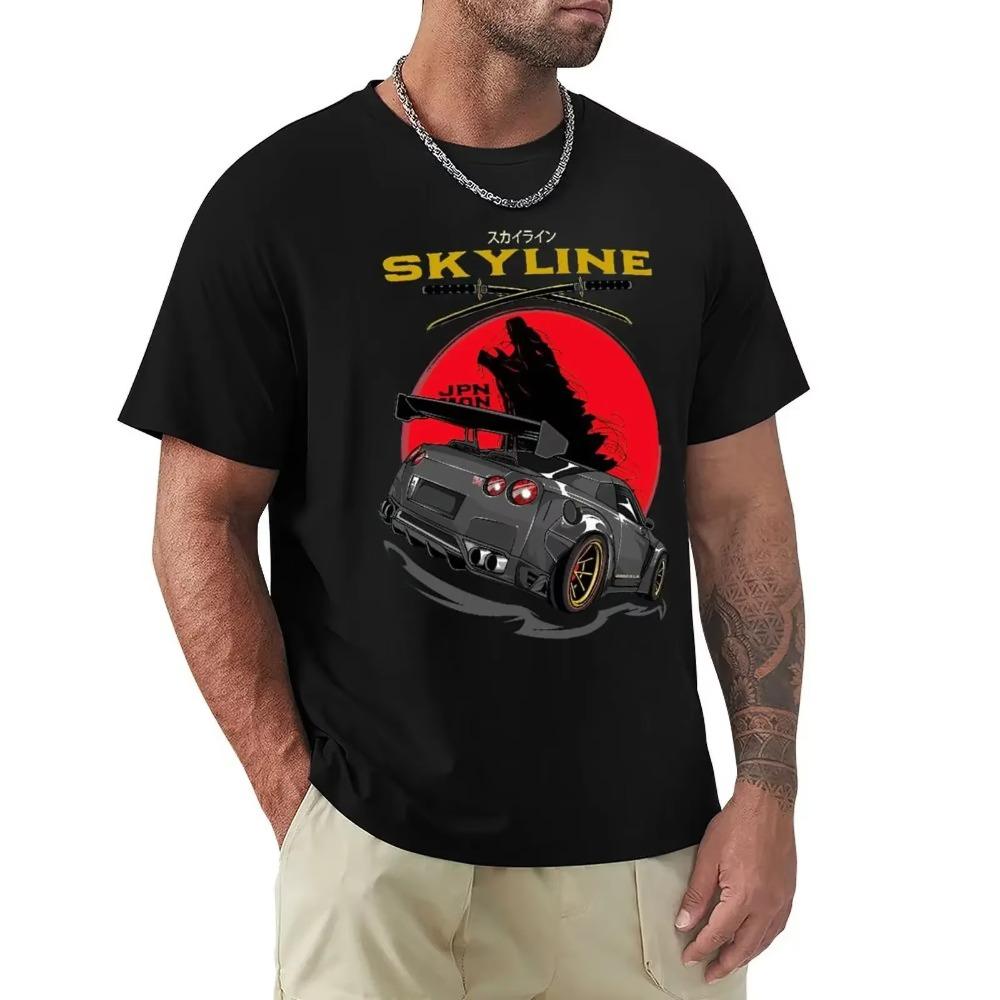 Skyline GTR JDM Car T Shirt Harajuku Short Sleeve T-shirt Cotton Graphics Tshirt Tops