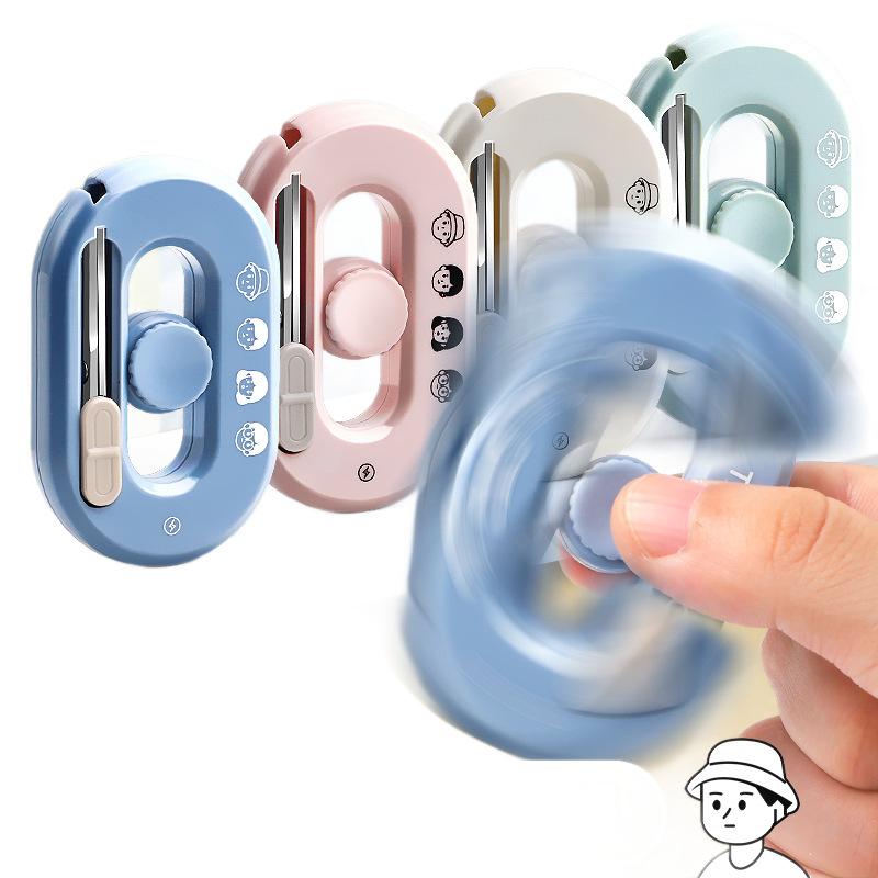 1pcs Funny mini Fold Scissor Portable Size Fidget Spinner Safe Cutter Utility Knife Cutter for Paper Diary Office School