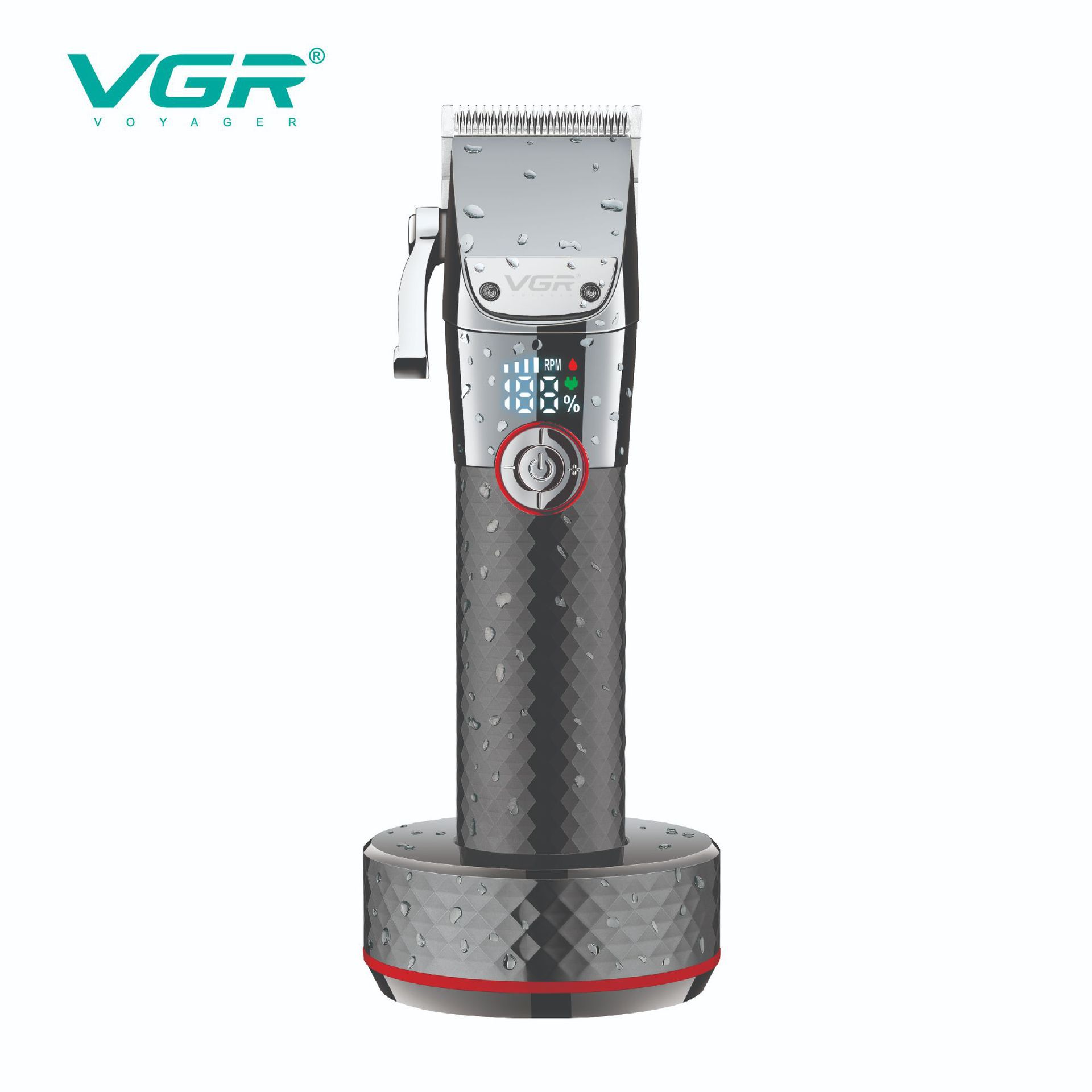 

VGR V-682 IPX7 Waterproof Professional Hair Cutting Machine Cordless Hair Trimmer Rechargeable Clipper Carved Hair Cipper for Men Home Razor Shaver красный