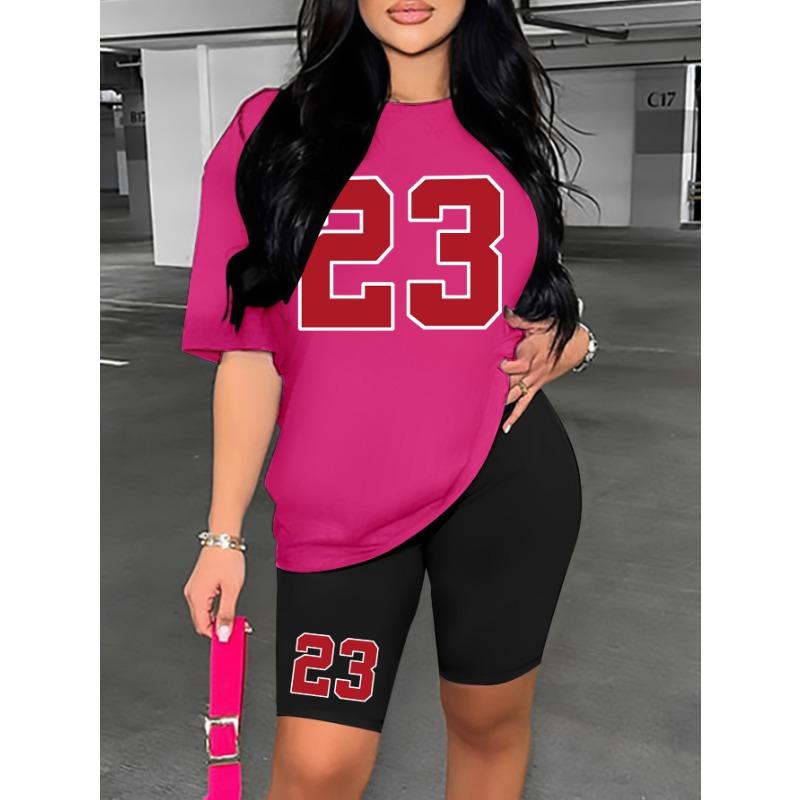 Women's summer suit with printed shorts set, street style, summer home and casual wear two-piece set