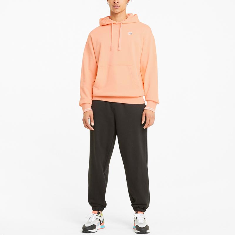 Puma Downtown Embroidered Logo Hoodie Men Tops Apricot-Red 531430-26