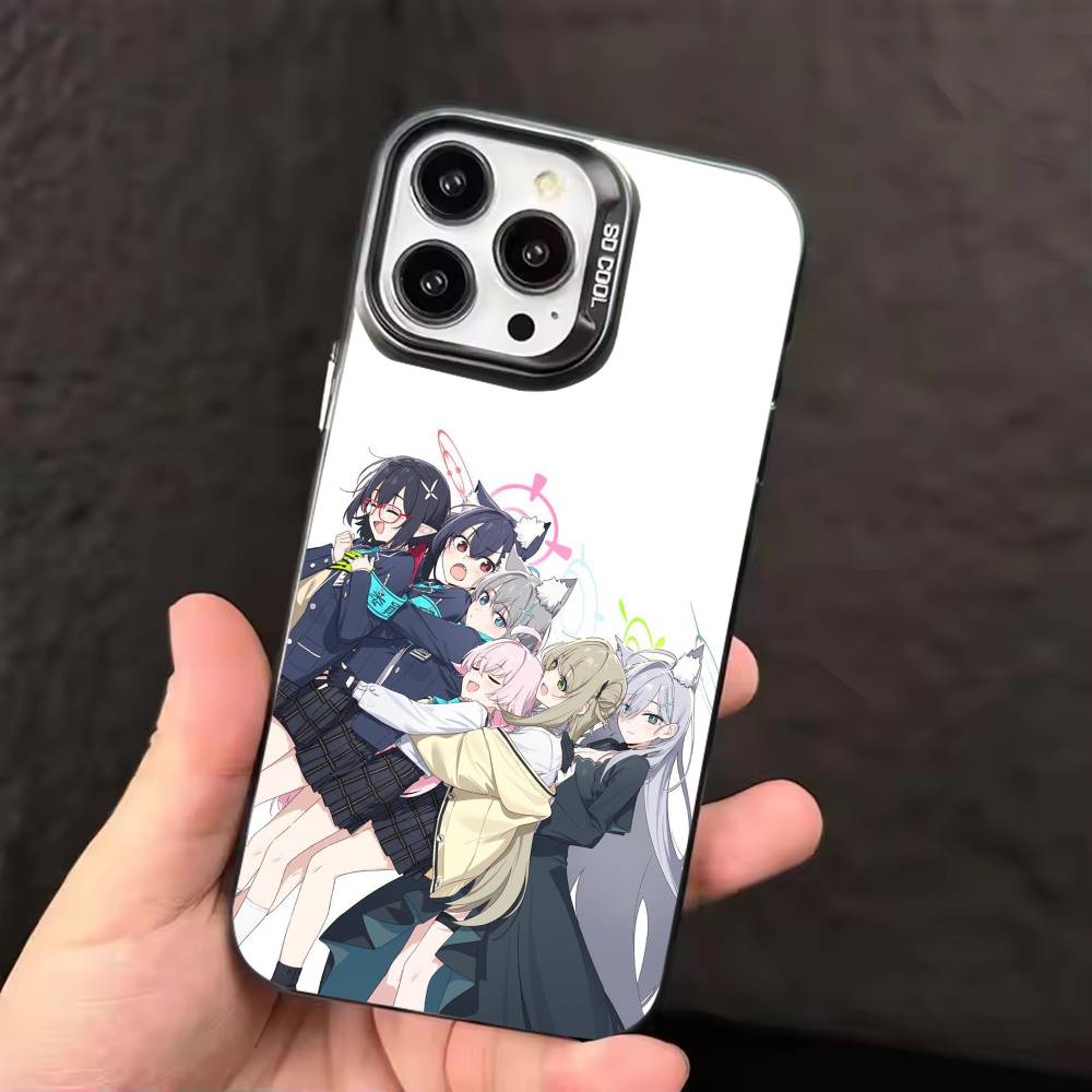 B-Blue Archive Anime The Animation Phone Case Color Silver Shell For IPhone 17 16 15 14 13 12 11 Pro Max Plus