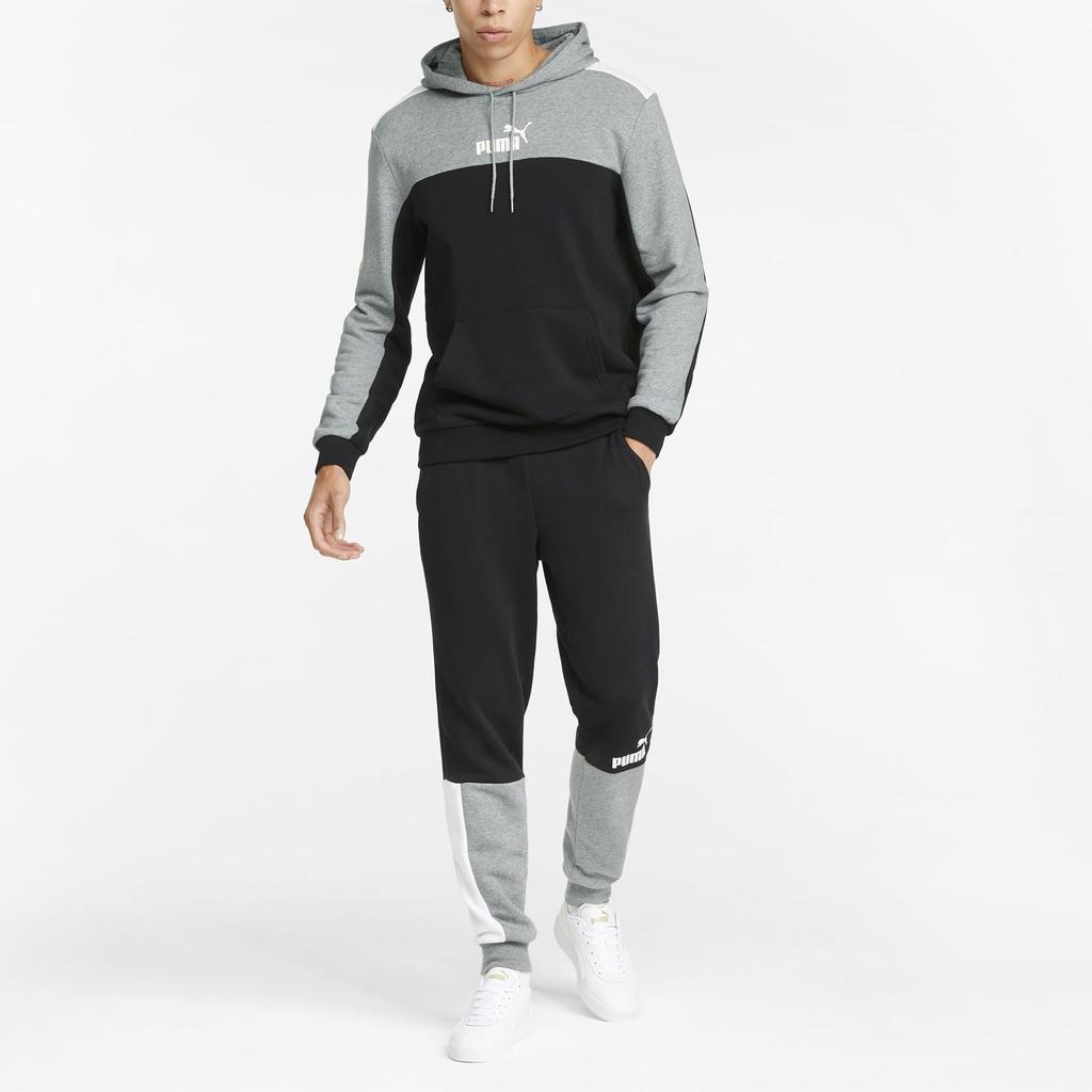 Puma Essentials+ Block Hoodie Color Block Letter Print Long Sleeve Sweatshirt Men Hoodies Black 847428-01