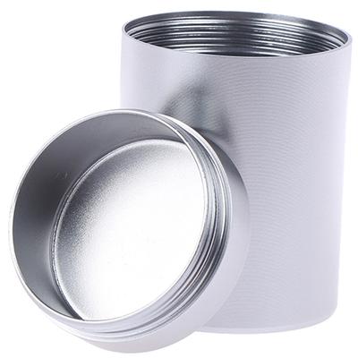 1x Srebrny Wodoszczelny Pojemnik Aluminiowy na Zioła Metalowa Hermetyczna Puszka Słoik na Herbatę