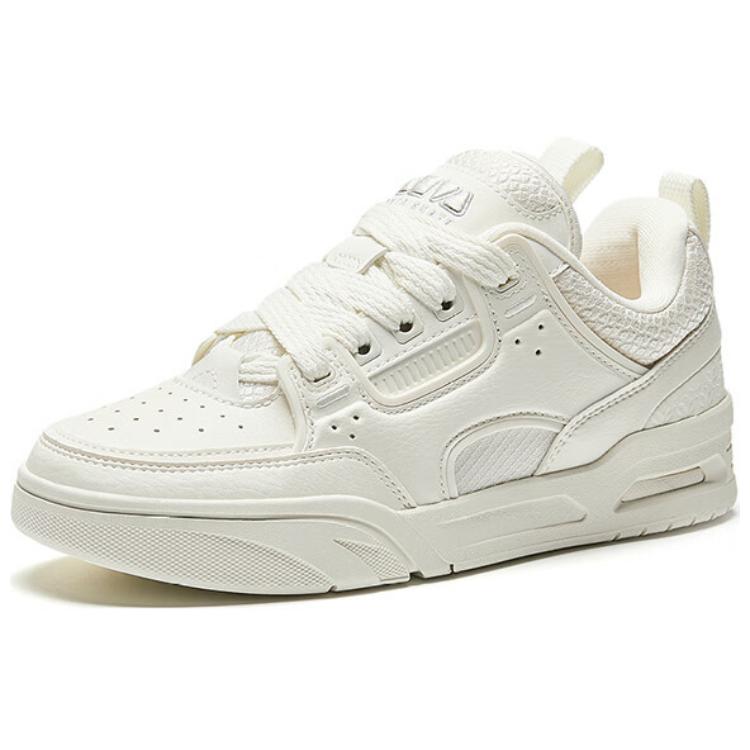 Anta Comfortable Versatile Lightweight Increased Height Low-Top Sneakers Women Sneakers Ivory-White 122518040-1
