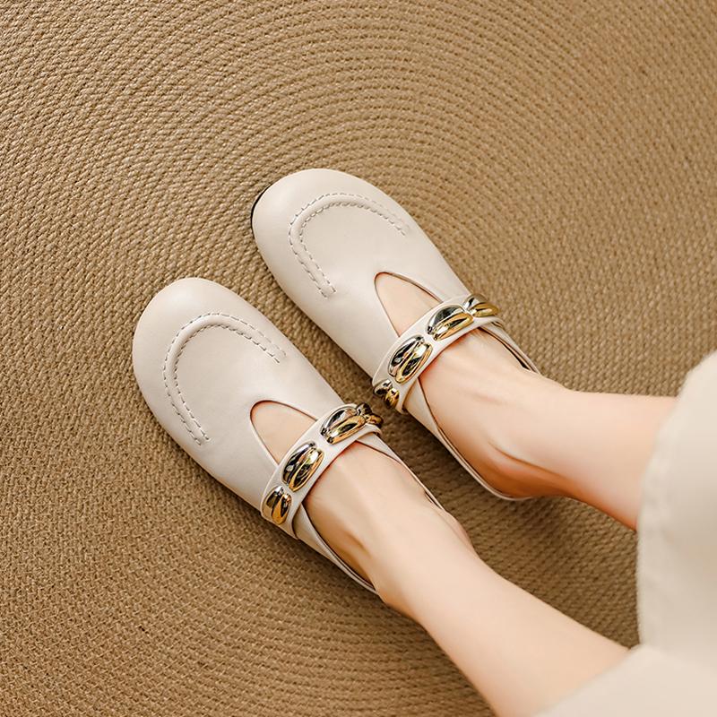 Fashion 2025 New Summer Slippers Genuine Leather Women Shoes Fashion Increase Height Mules Med Heels Cover Toe Slippers Sandals