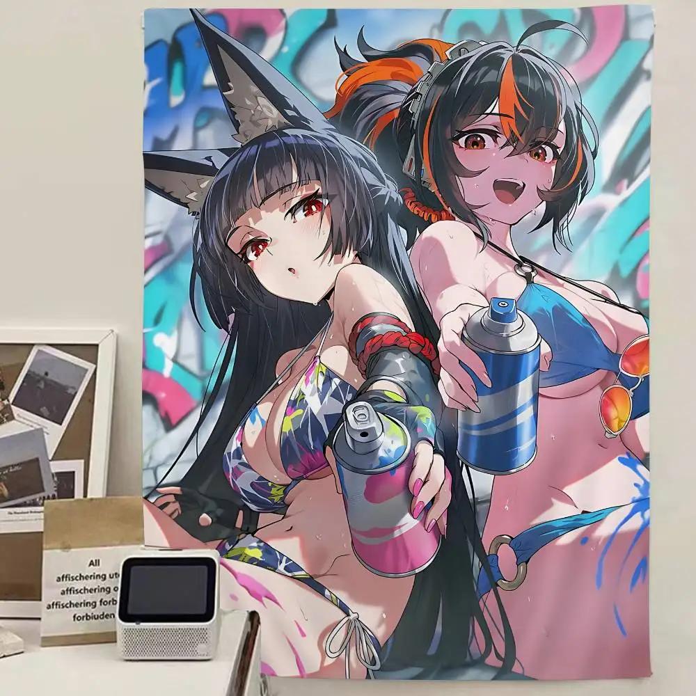 CCamellya Wuthering Waves Anime Game Tapestry Versatile Wall Cloth Room Decor Party Backgrounds with Sexy Girl Wall Decor