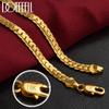 S925 Sterling Silver Gold/Solid Silver 8/16/18/20/22/24 Inch Side Chain Necklace for Women Man Fashion Jewelry Gifts