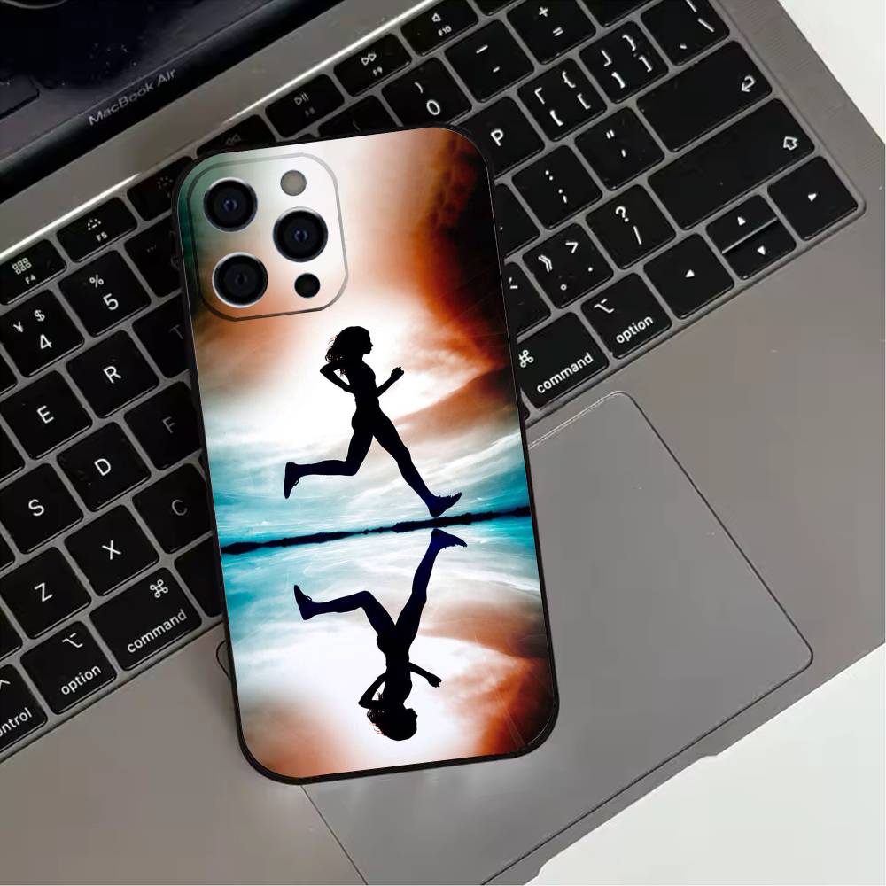 

I Love Running Phone Case For iPhone 17,16,15,14,13,12,11 Plus,Pro Max,XS,Soft Silicone Black Cover iPhone17air