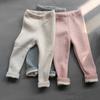 Pantaloni Fete Toamnă Iarnă Îngroșați Calzi Pantaloni din Fleece Pentru Fete Colanți Copii Bebeluși Elasticitate Subțiri Pantaloni cu Dungă