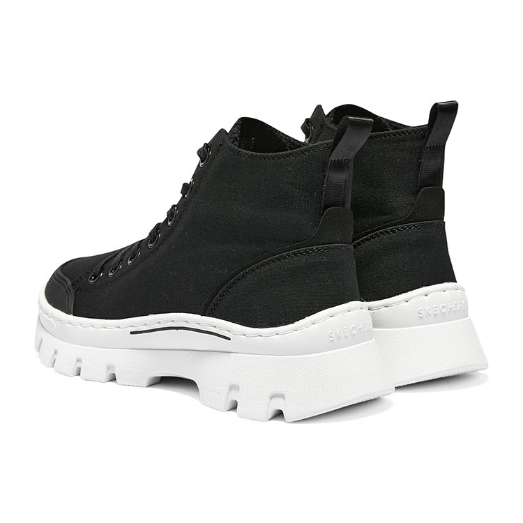 Skechers Roadies Comfortable Simple High-Top Canvas Shoes Women Sneakers Black 177260-BLK